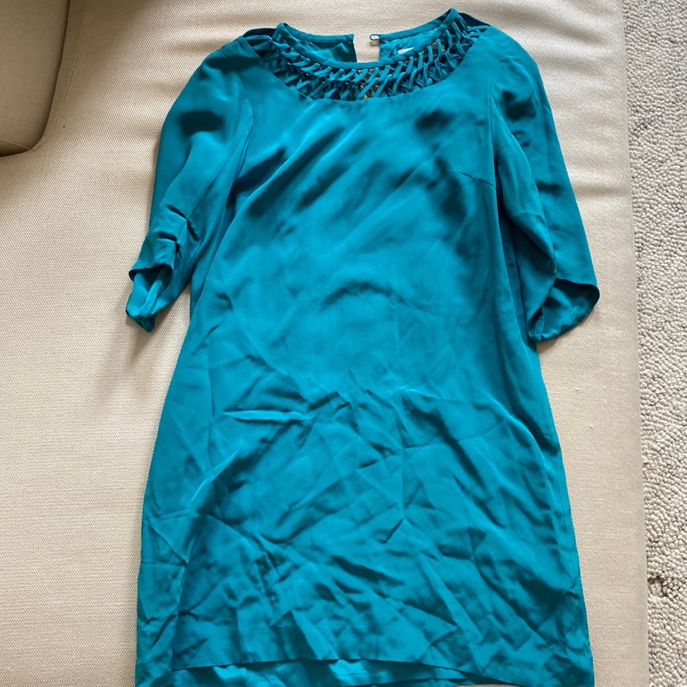 Turquoise silk Tibi dress size 4